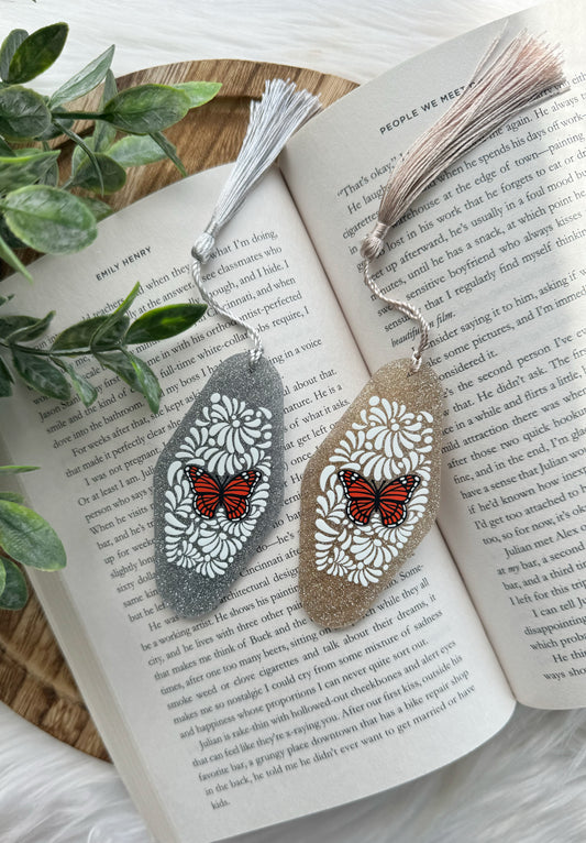 Glittery Butterfly Acrylic Motel Bookmark