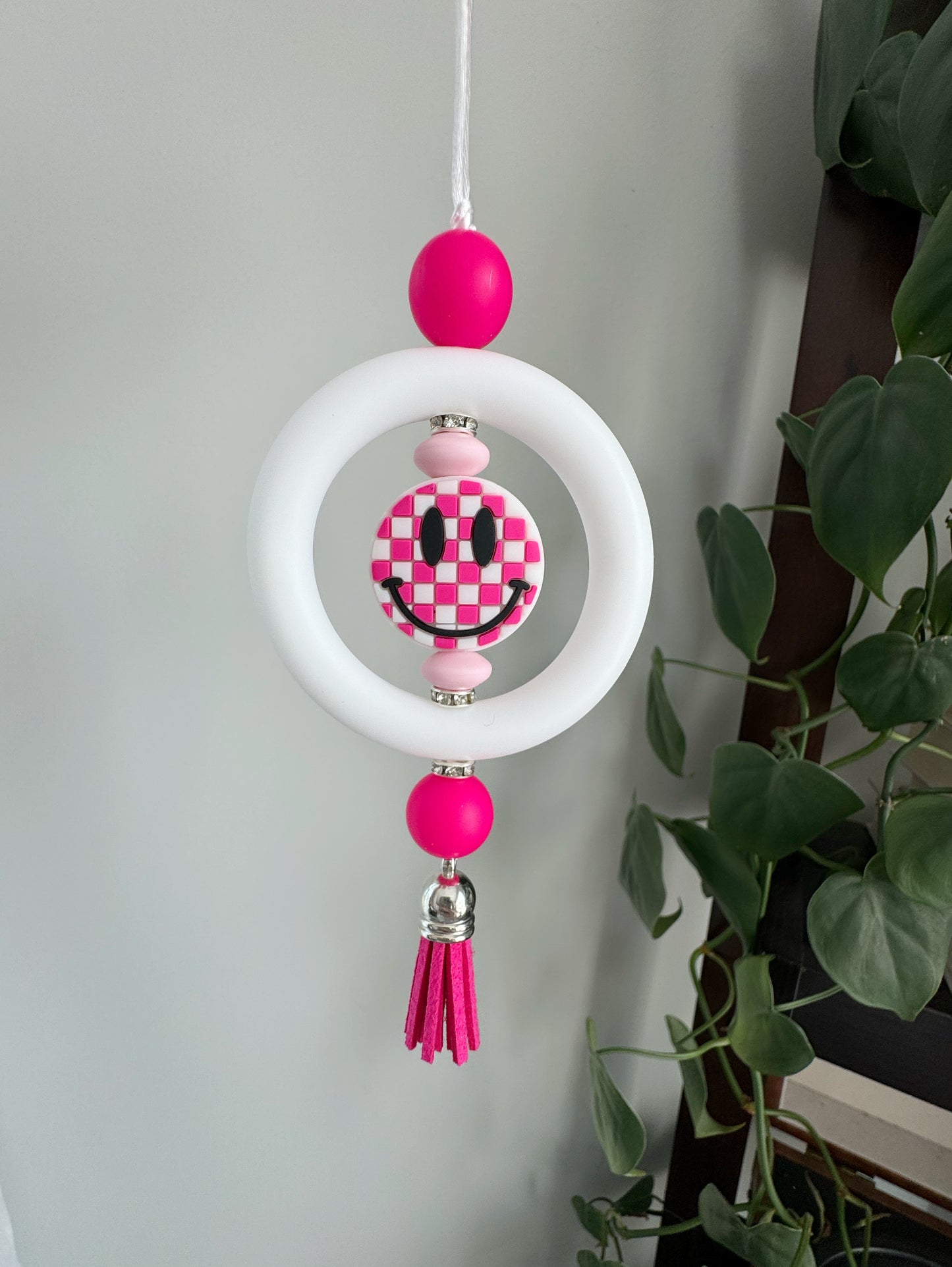 Smiley Babe Pink Car Charm