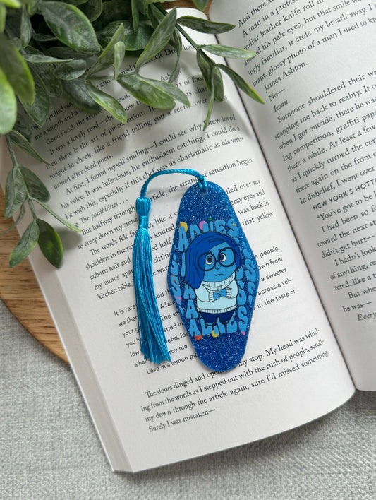 Glittery Sadness Acrylic Motel Bookmark