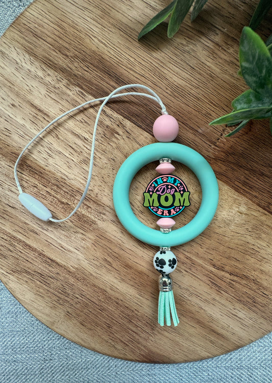 In My Dog Mom Era Teal Car Charm