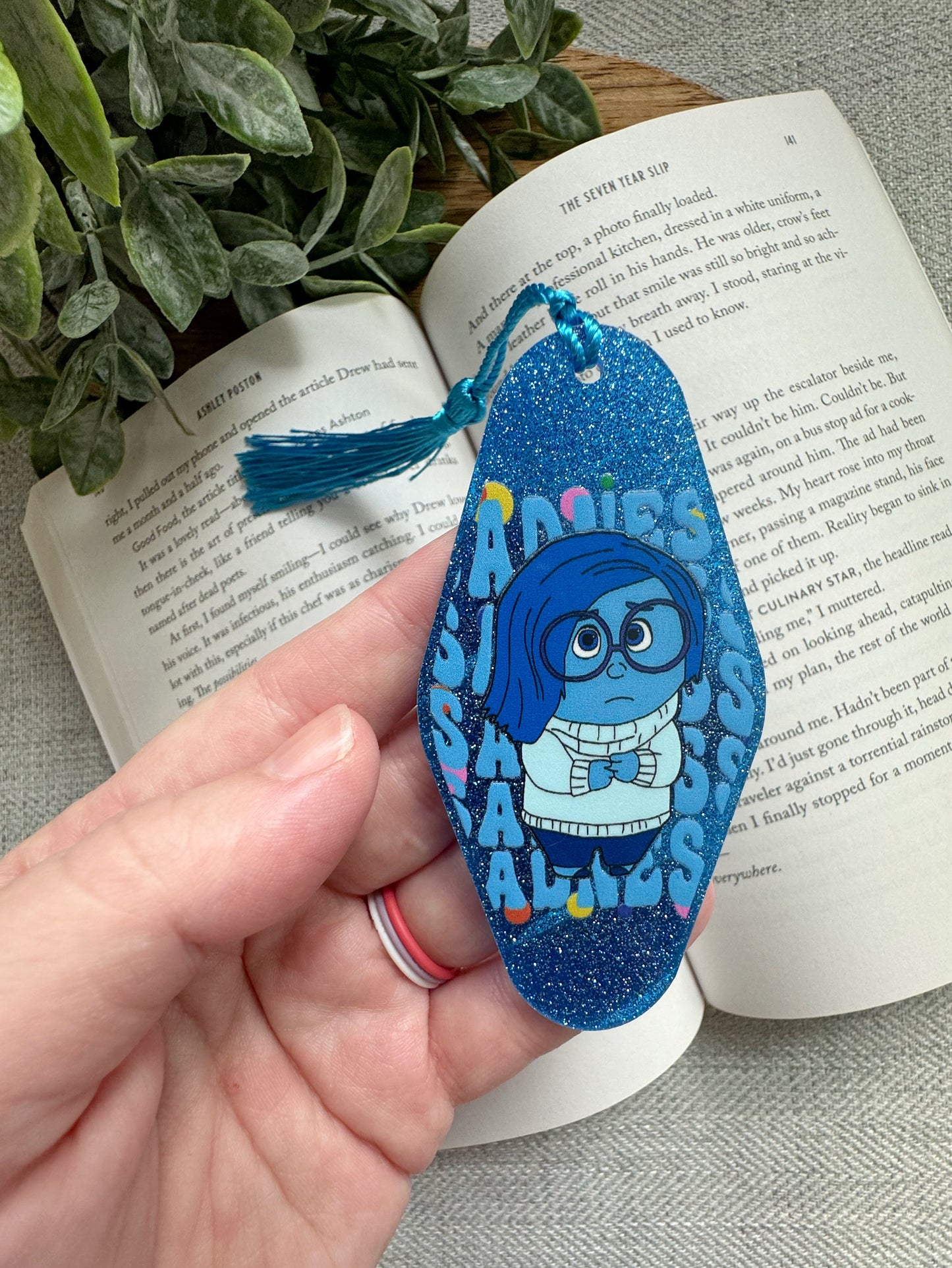 Glittery Sadness Acrylic Motel Bookmark