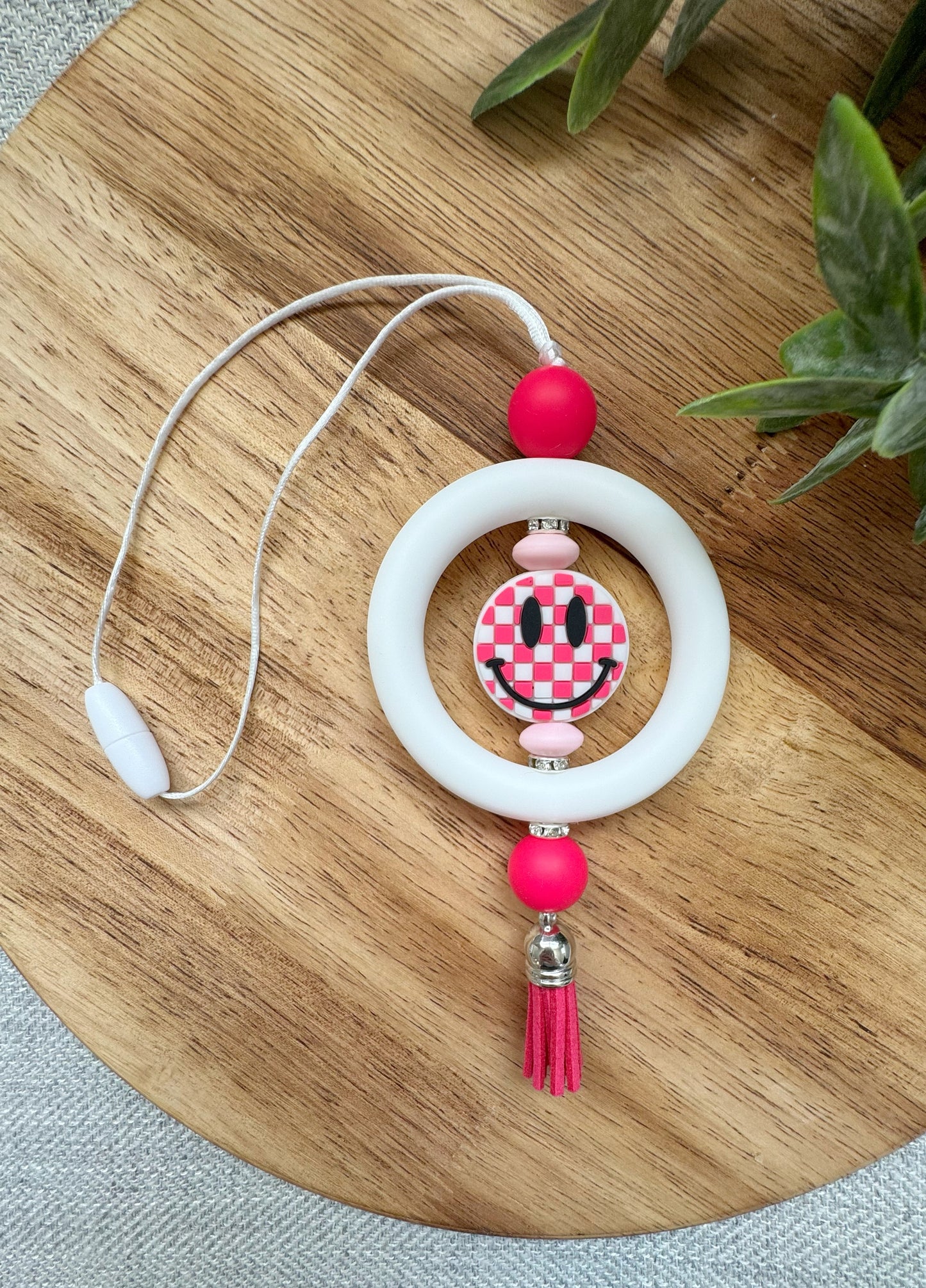 Smiley Babe Pink Car Charm