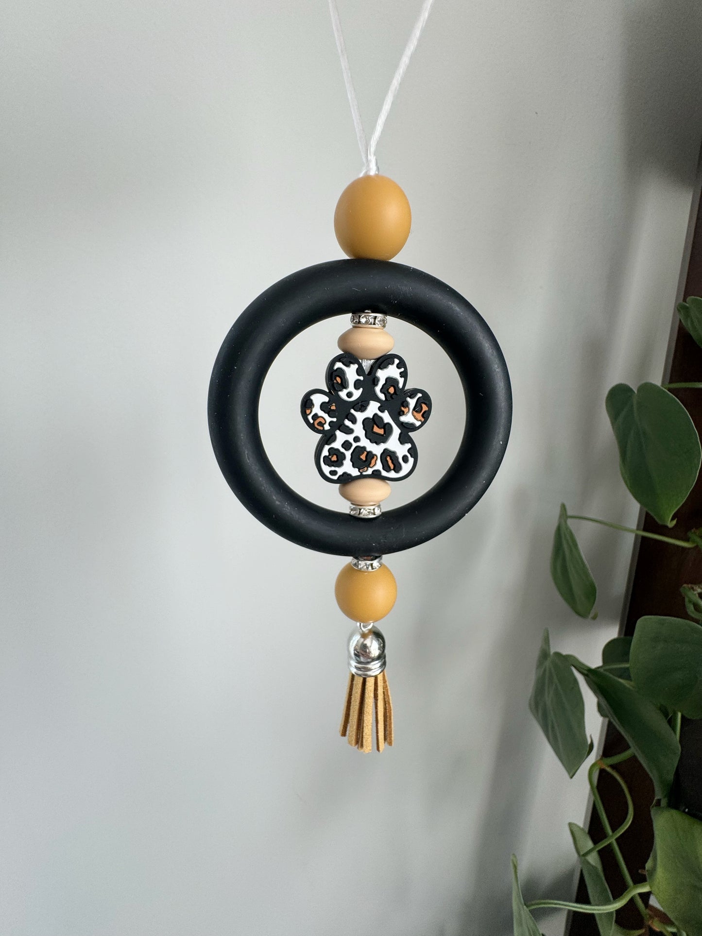 Furry Friend Black + Tan Car Charm