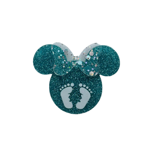 L & D Teal Mouse With Baby Feet